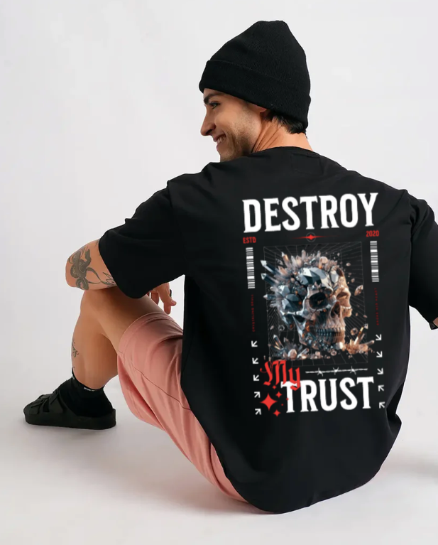 Destroy Black oversized T-shirt