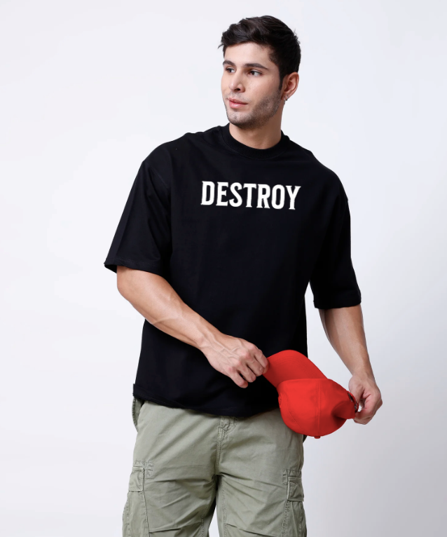 Destroy Black oversized T-shirt