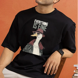 Everything is Fine Black Oversized T-shirt