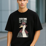 Everything is Fine Black Oversized T-shirt