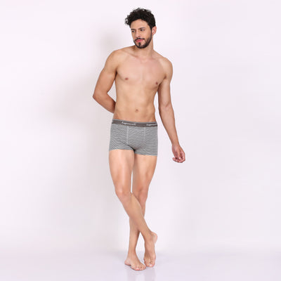 X-BOLD Printed Soft Trunks- Grey/Black Strips