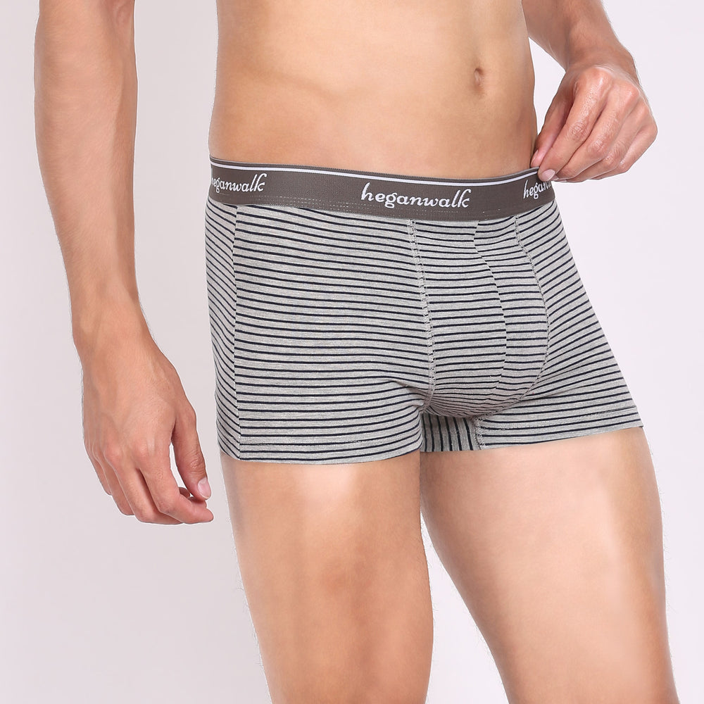 X-BOLD Printed Soft Trunks- Grey/Black Strips