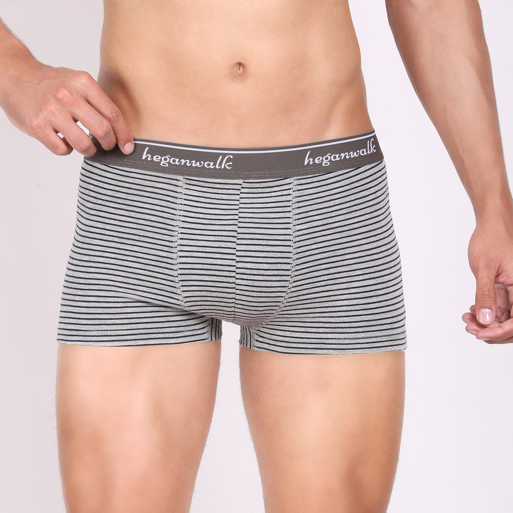 X-BOLD Printed Soft Trunks- Grey/Black Strips