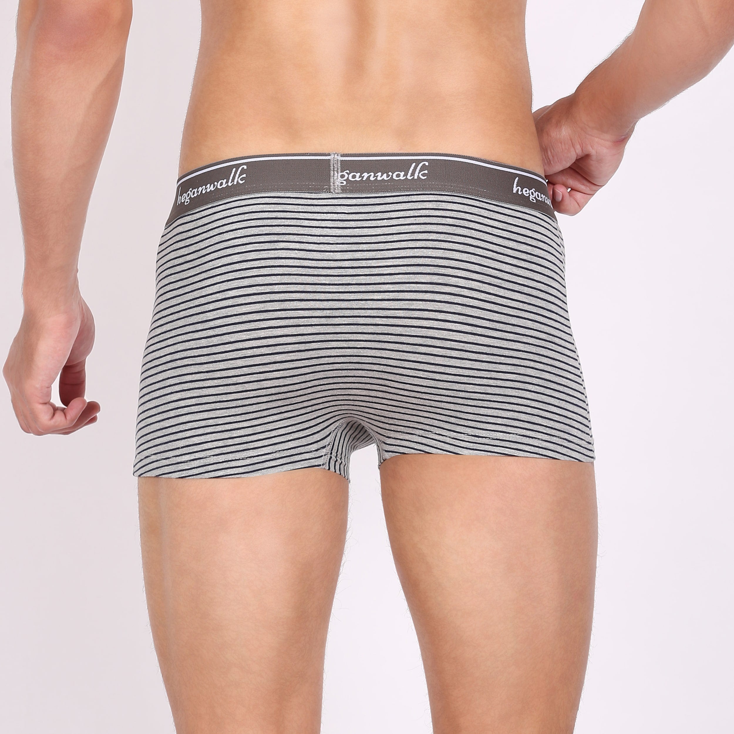 X-BOLD Printed Soft Trunks- Grey/Black Strips