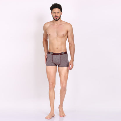 X-BOLD Printed Soft Trunks- Mehroon Strips