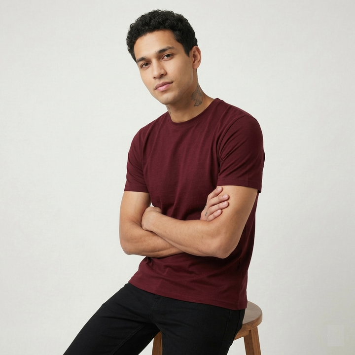 Maroon, Black & Grey Pack Of 3 T-Shirt