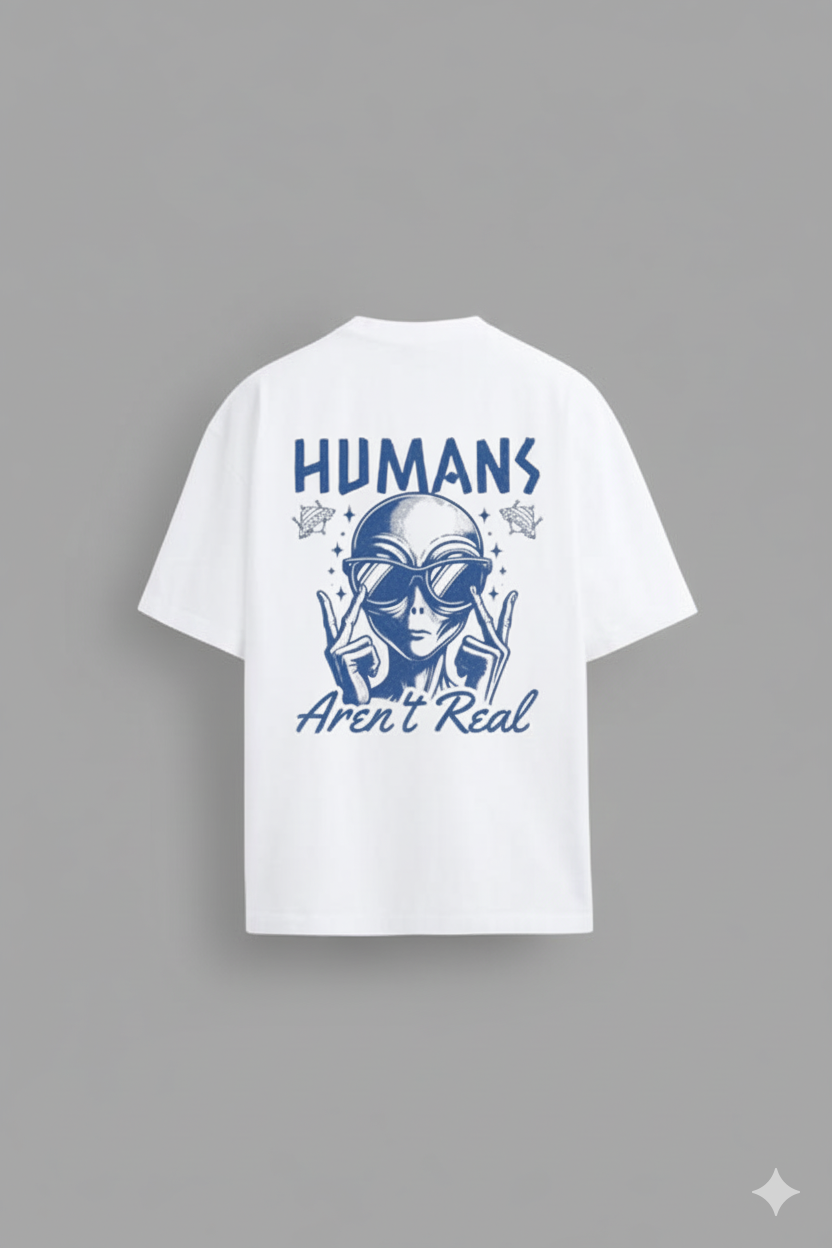 Human White Oversized T-shirt