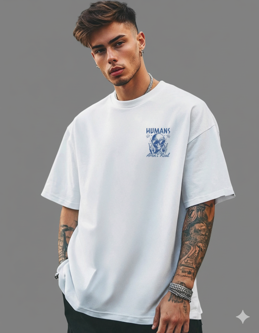 Human White Oversized T-shirt