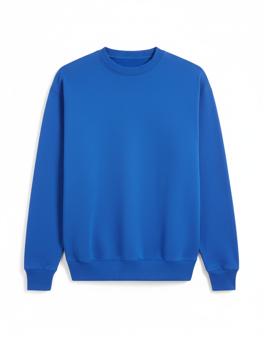 Oversized Crew Neck Sweatshirt: Blue