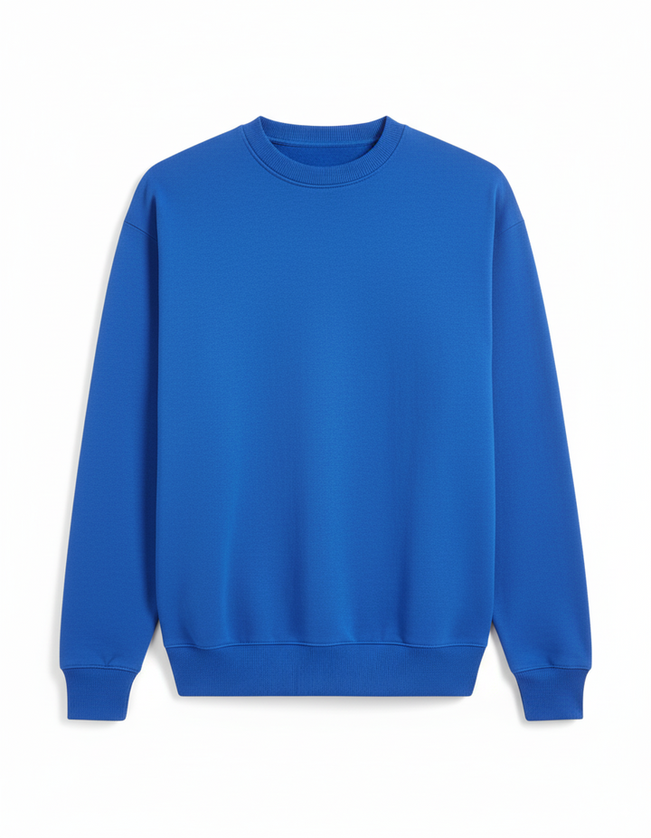Oversized Crew Neck Sweatshirt: Blue