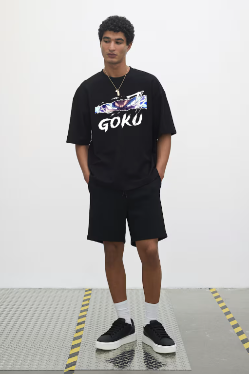 Goku Anime Black Oversized T-shirt