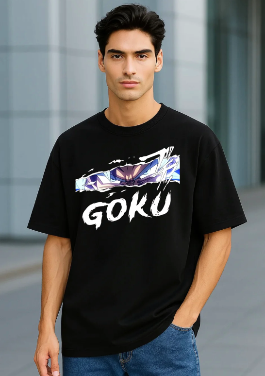 Goku Anime Black Oversized T-shirt