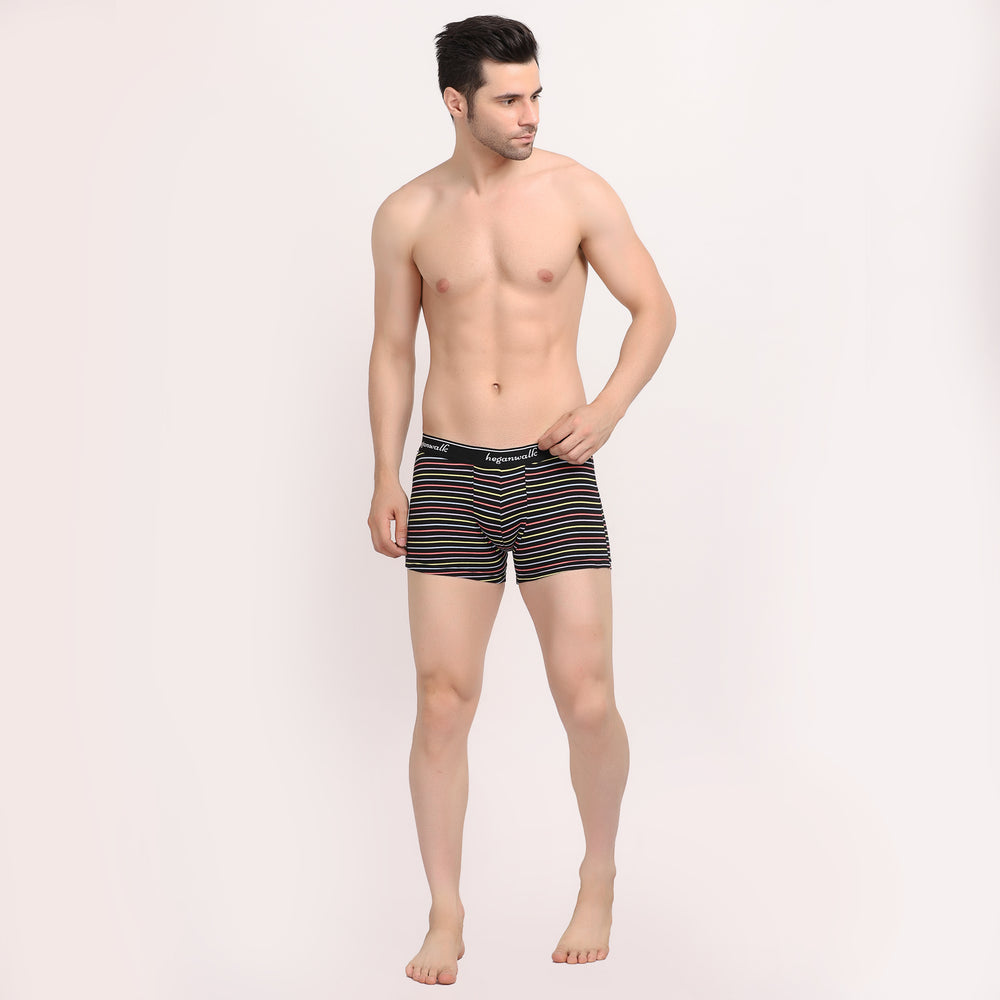 X-POP Printed Soft Trunks- Black/Multi Strips