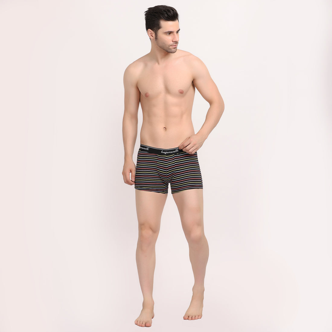 X-POP Printed Soft Trunks- Black/Multi Strips