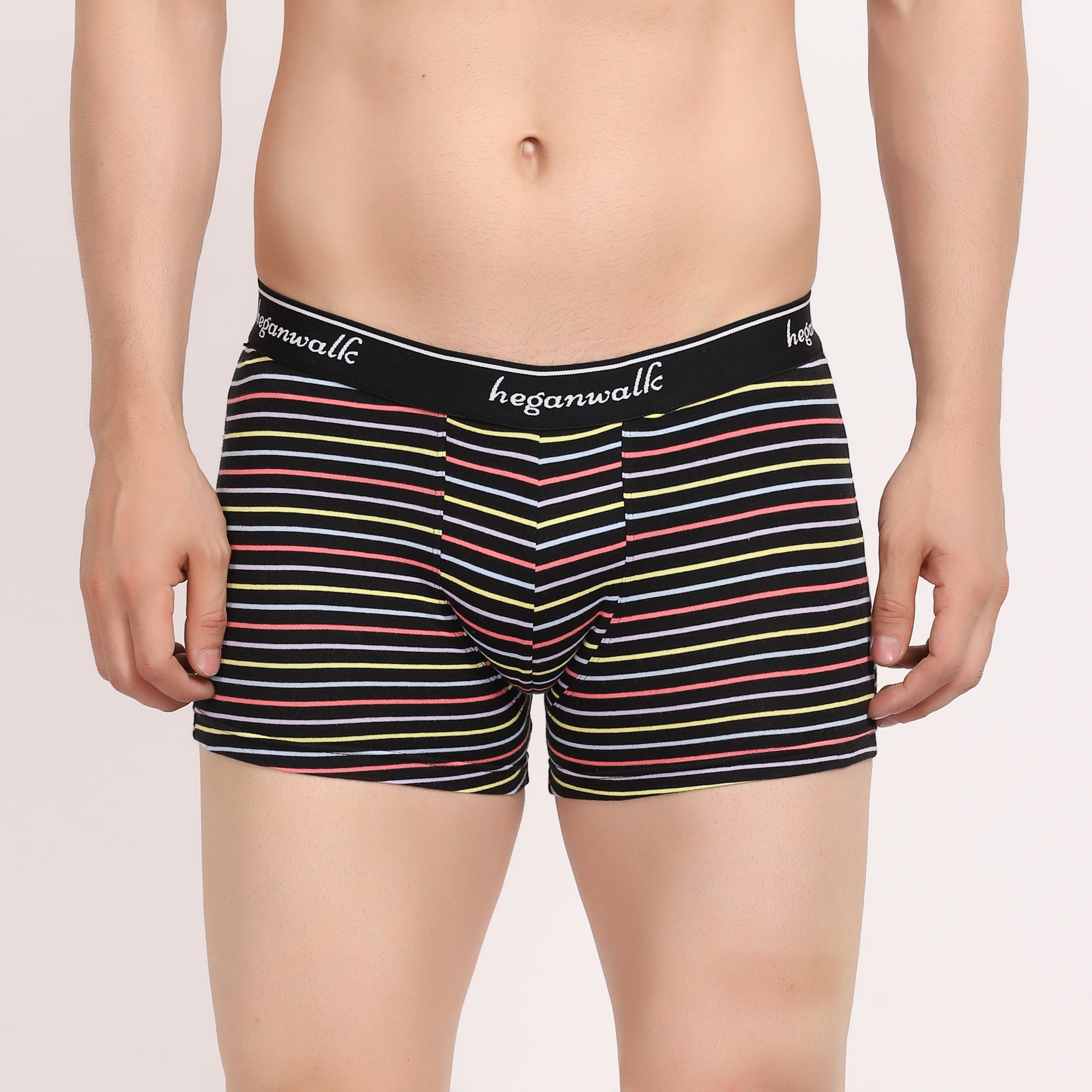X-POP Printed Soft Trunks- Black/Multi Strips