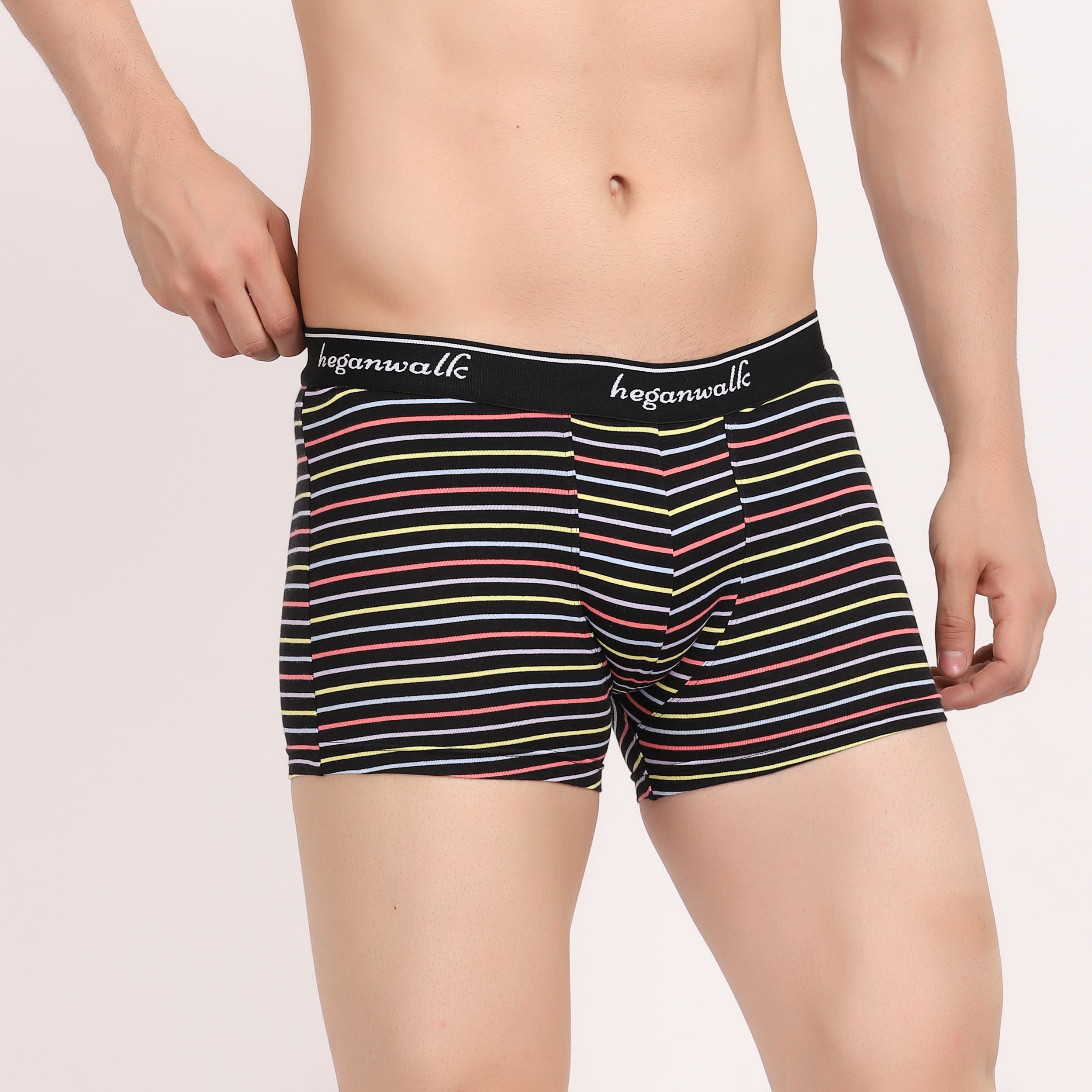 X-POP Printed Soft Trunks- Black/Multi Strips