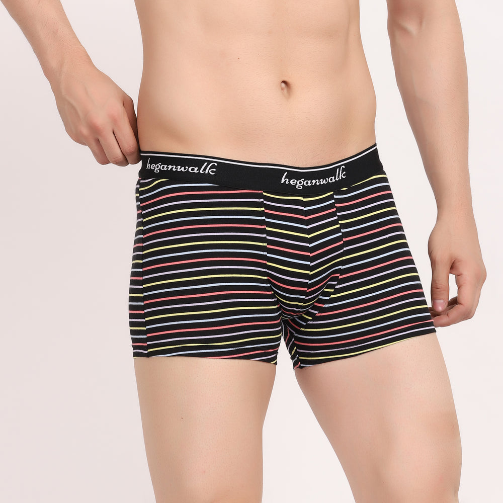 X-POP Printed Soft Trunks- Black/Multi Strips