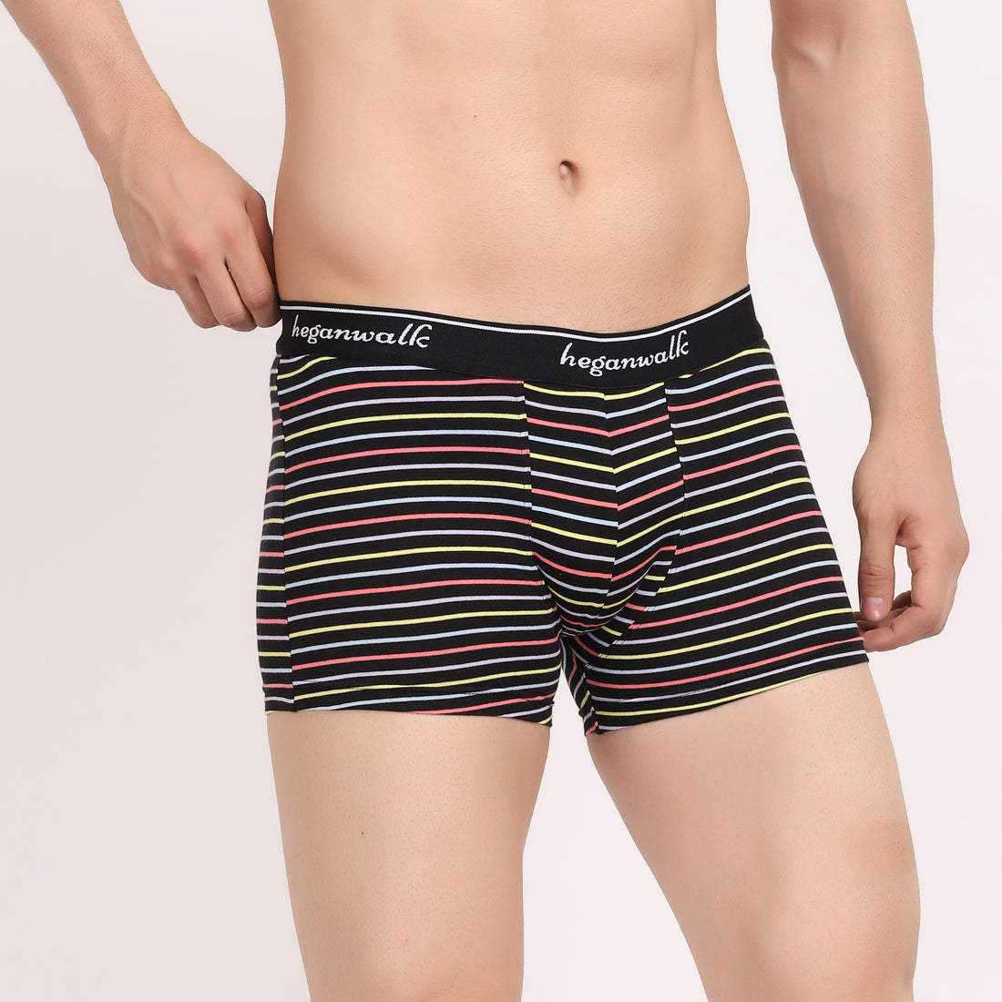 X-POP Printed Soft Trunks- Black/Multi Strips