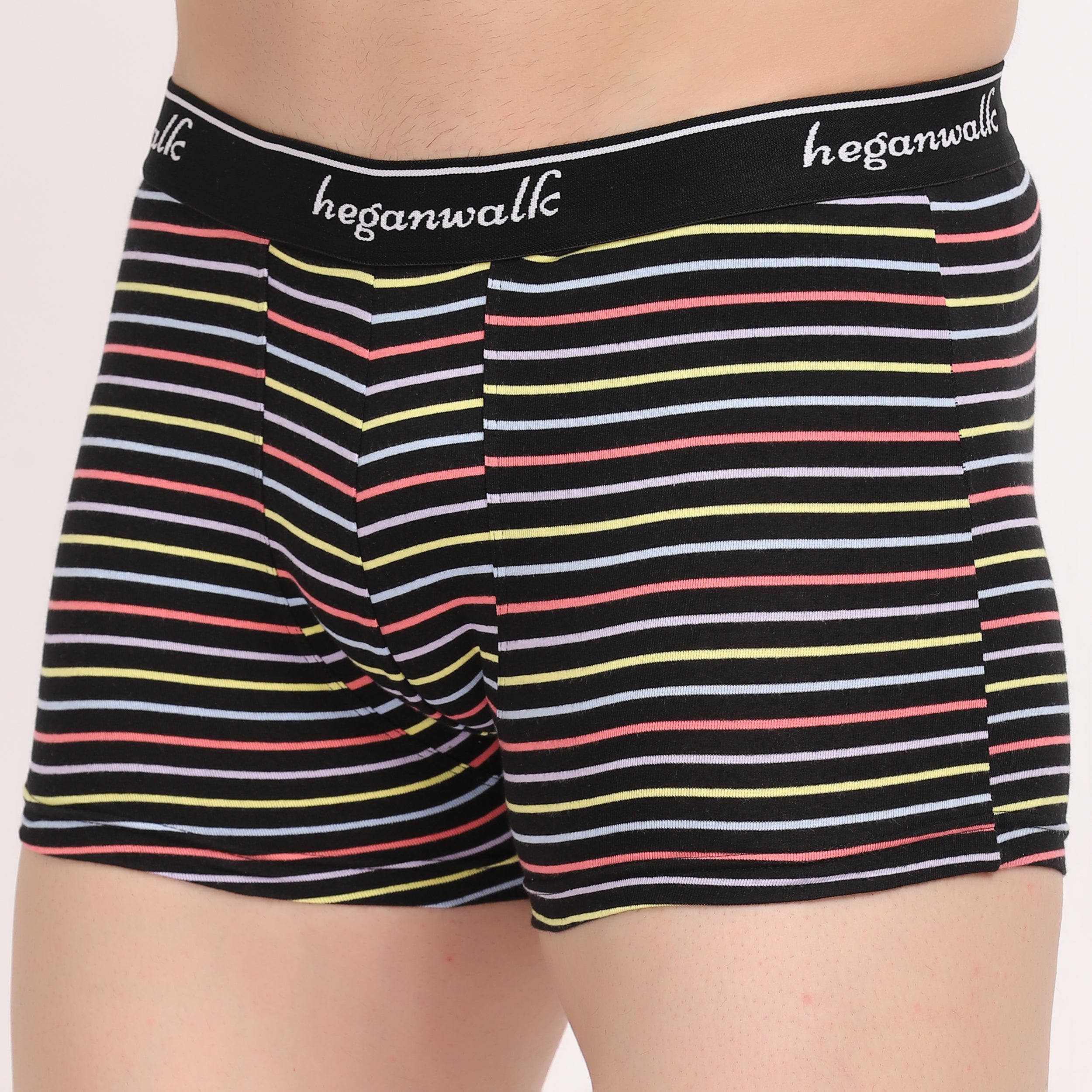 X-POP Printed Soft Trunks- Black/Multi Strips