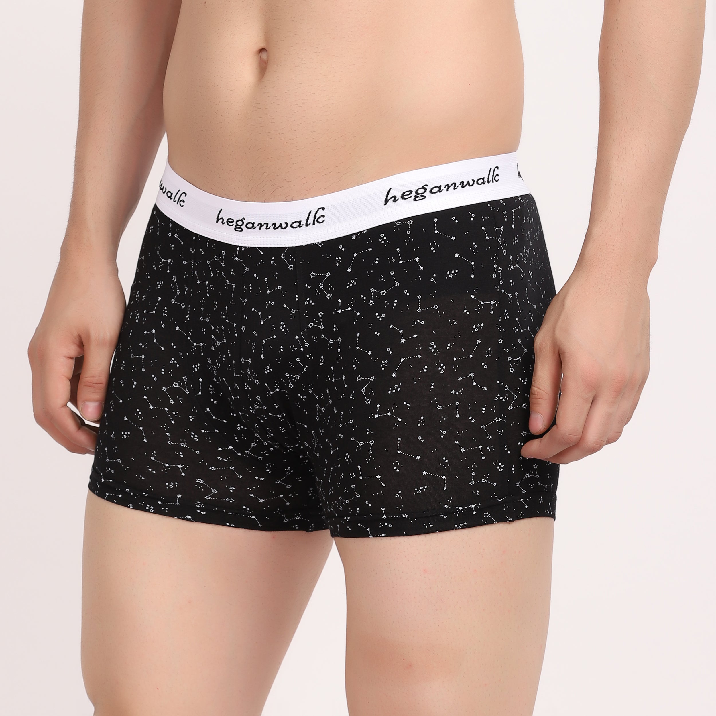 X-POP Printed Soft Trunks- Black Galaxy