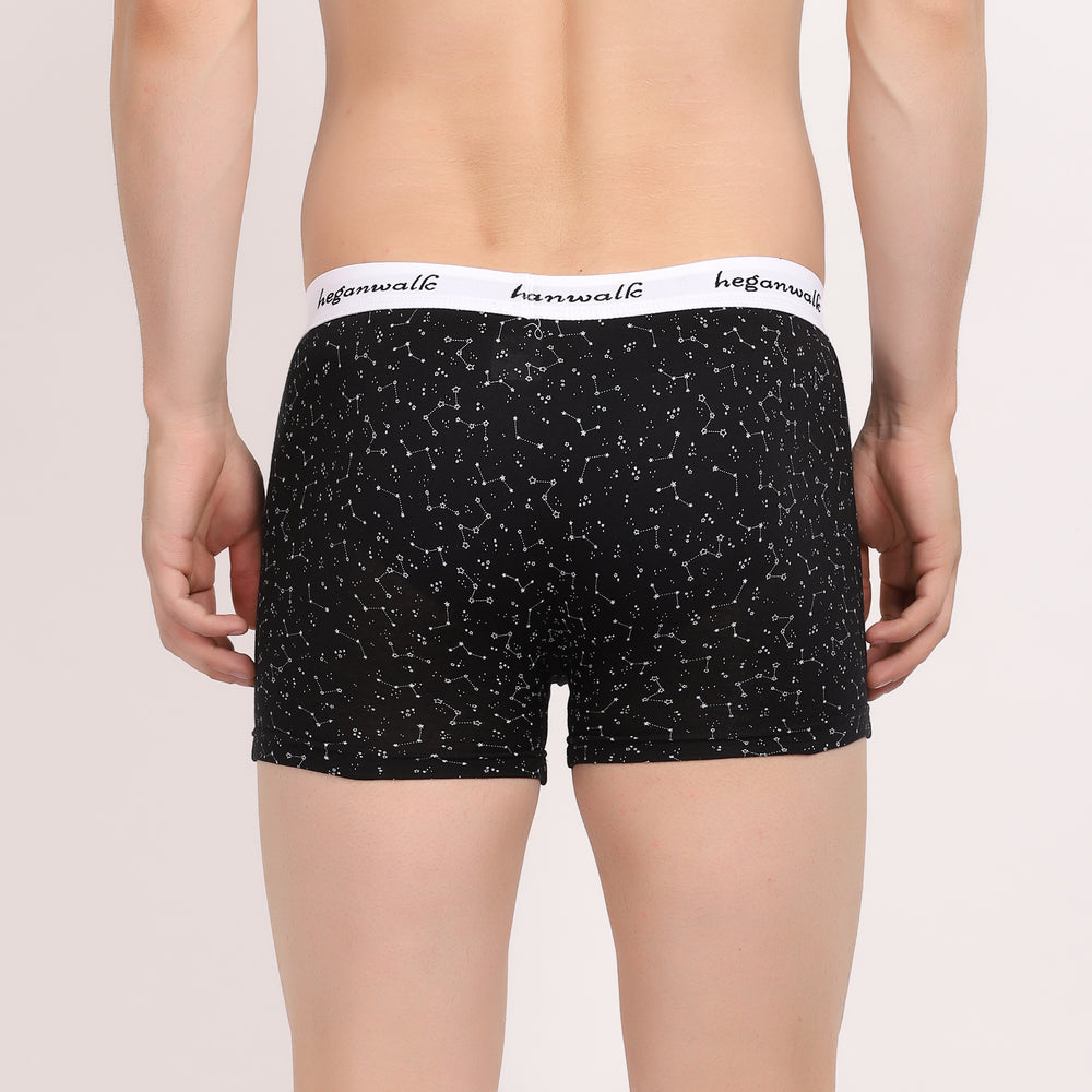 X-POP Printed Soft Trunks- Black Galaxy