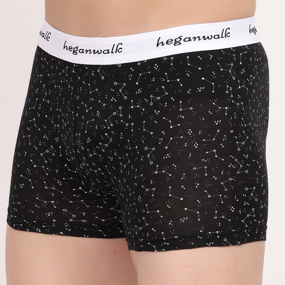 X-POP Printed Soft Trunks- Black Galaxy