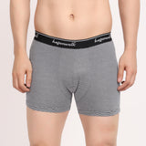 X-POP Printed Soft Trunks- Black/Light Grey Strips