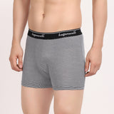 X-POP Printed Soft Trunks- Black/Light Grey Strips