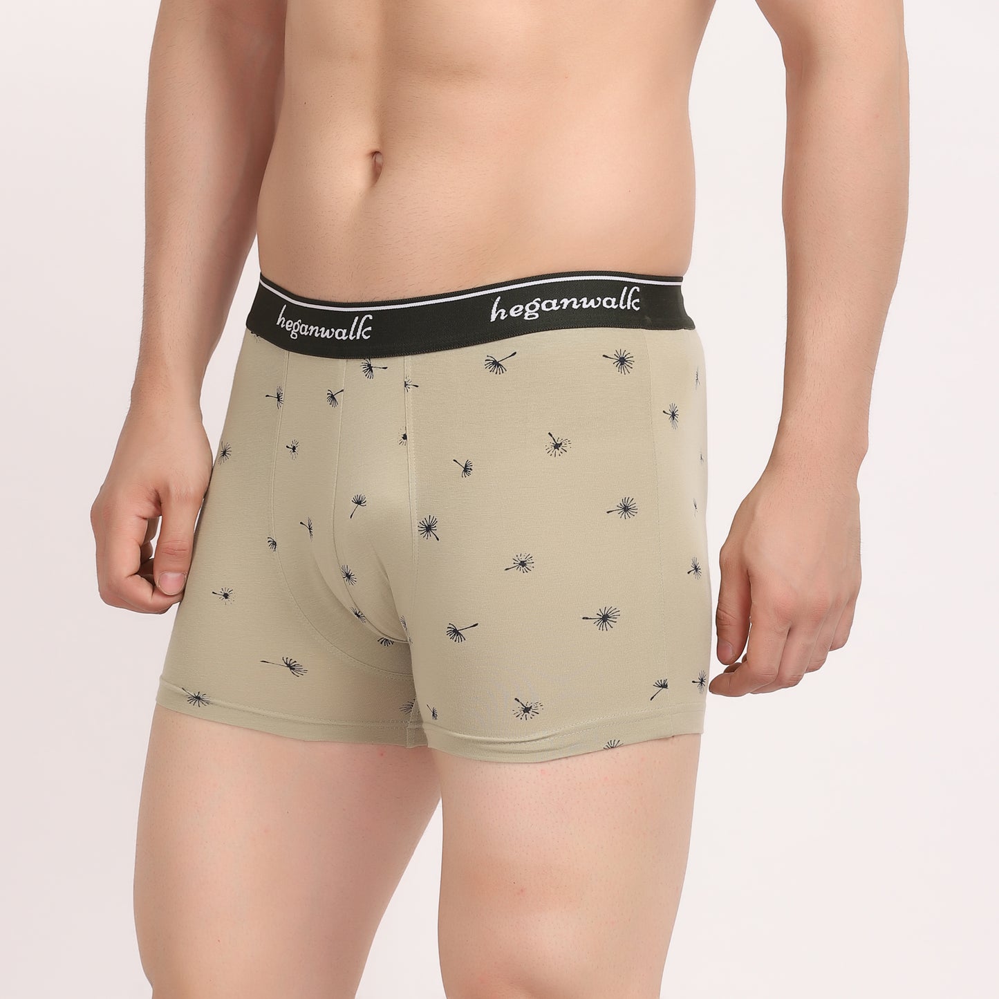 X-BOLD Printed Soft Trunks- Olive Grass Strips
