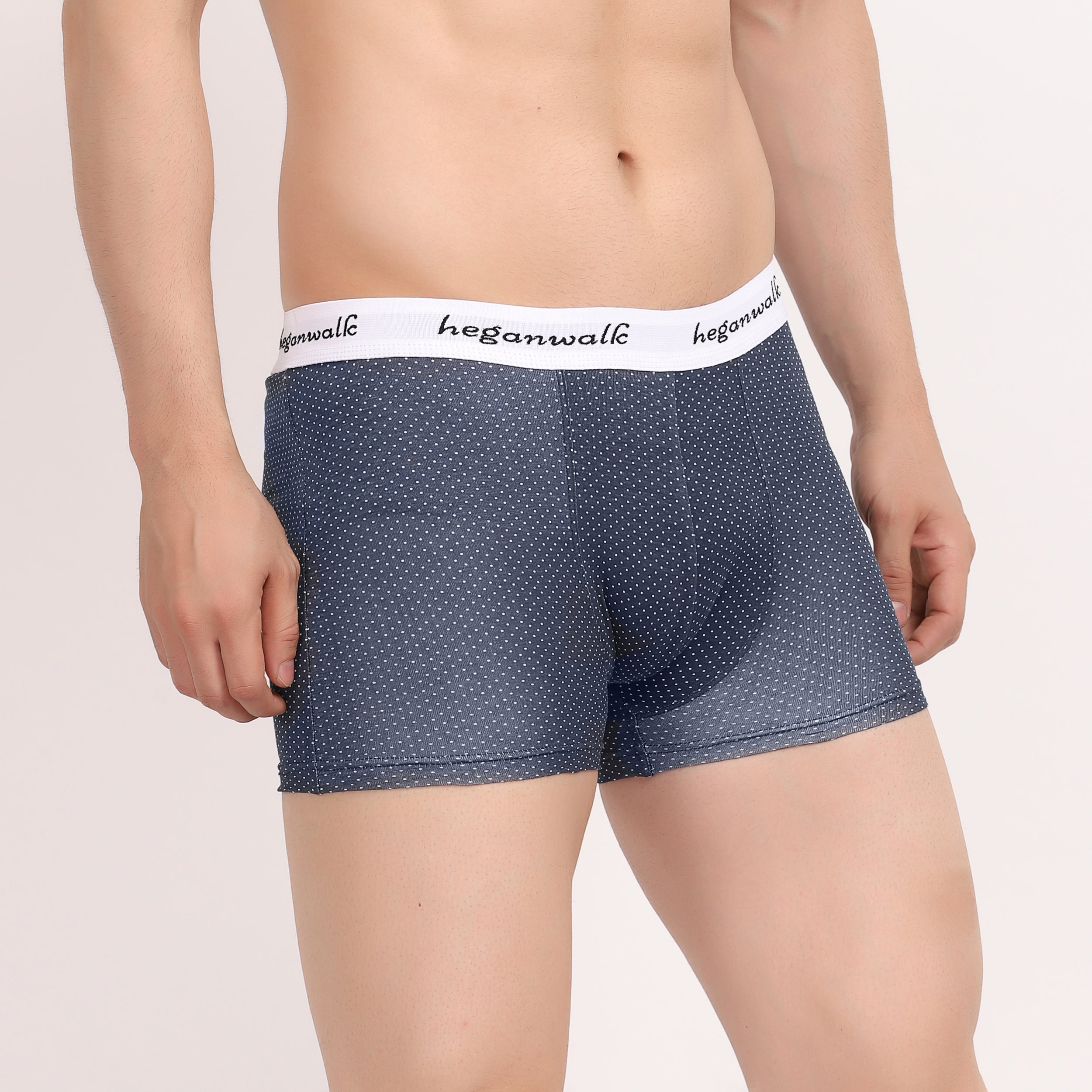 X-BOLD Printed Soft Trunks- Blue/White Dot