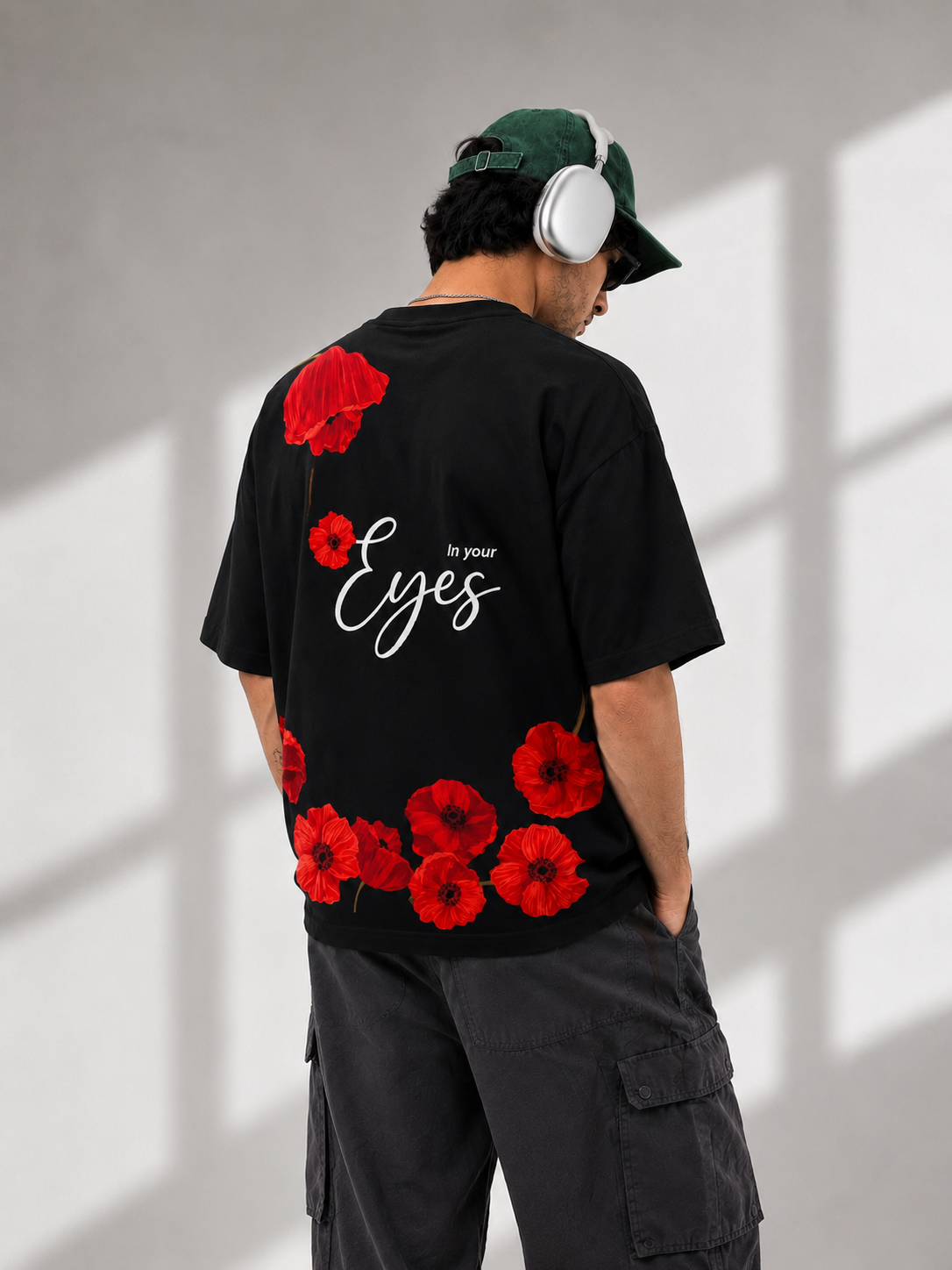 Black floral Oversized T-shirt