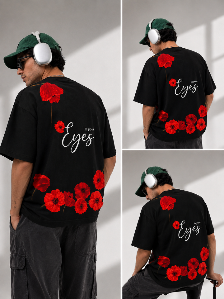 Black floral Oversized T-shirt