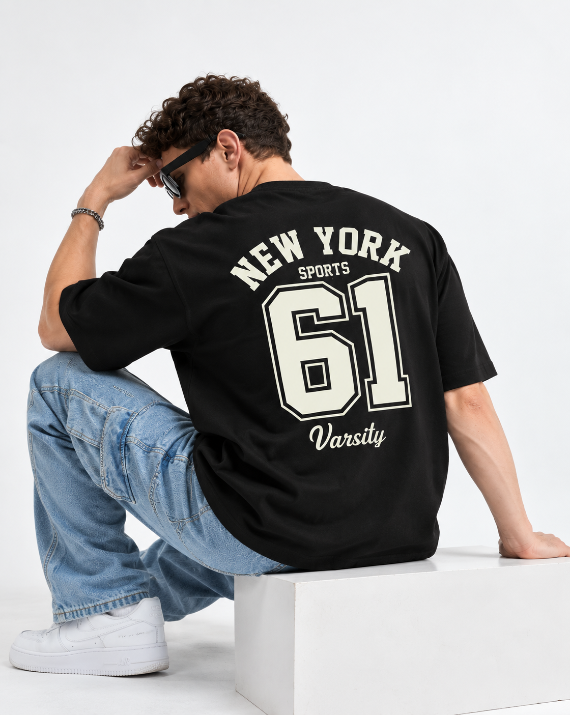 New York 61 Black oversized T-shirts