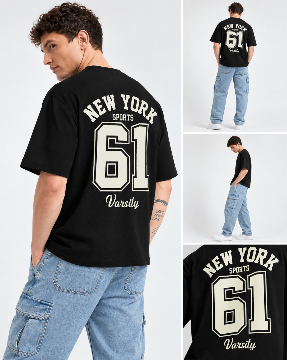 New York 61 Black oversized T-shirts