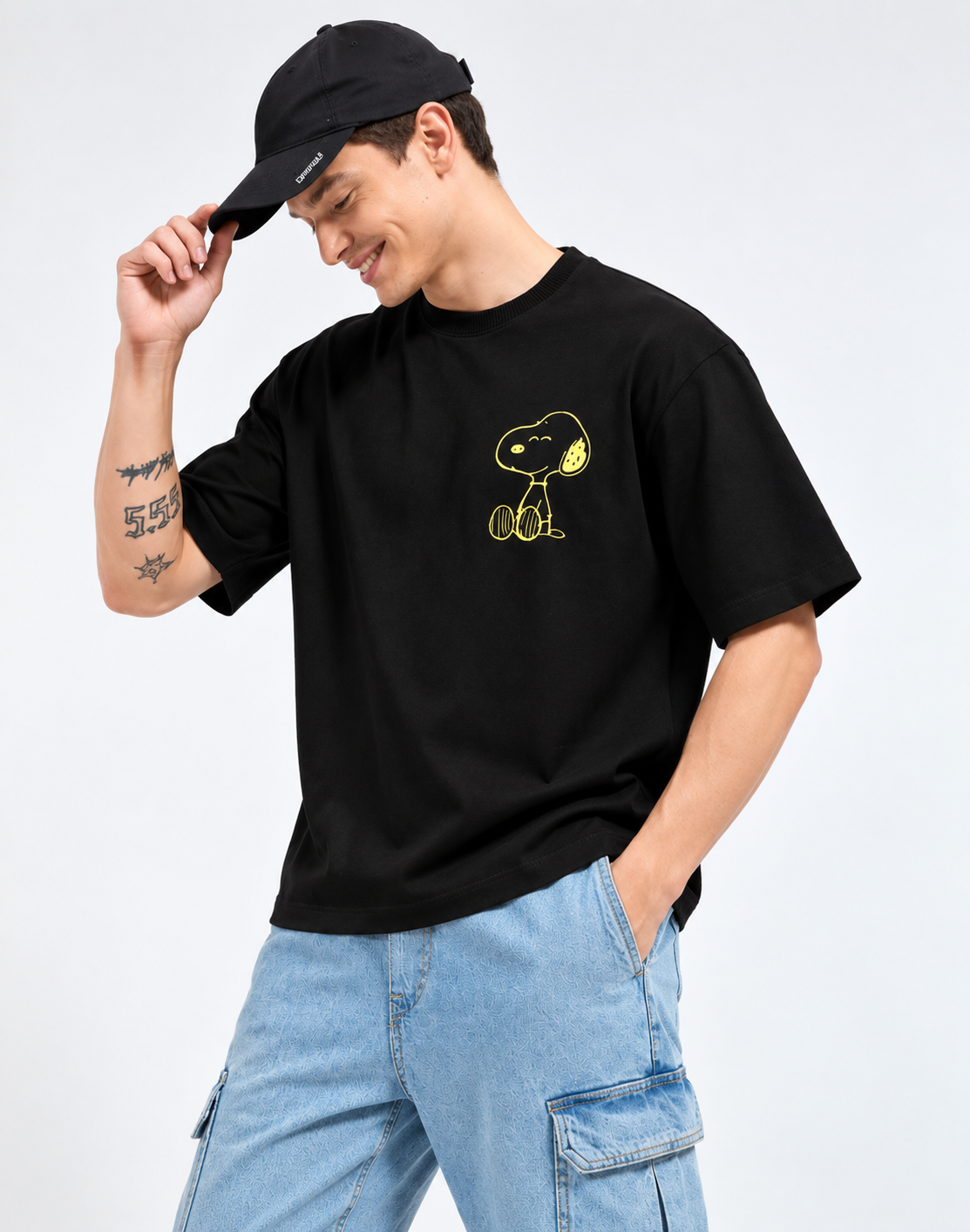 Snoopy Black Oversized T-shirt