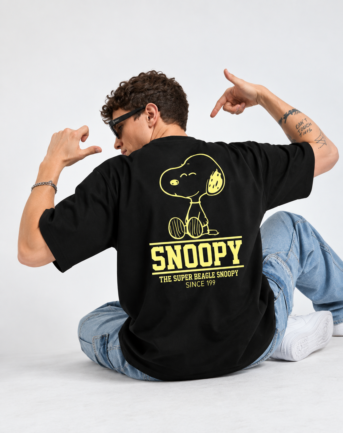 Snoopy Black Oversized T-shirt