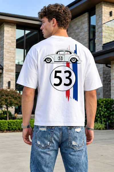53 Racing white oversized T-shirt