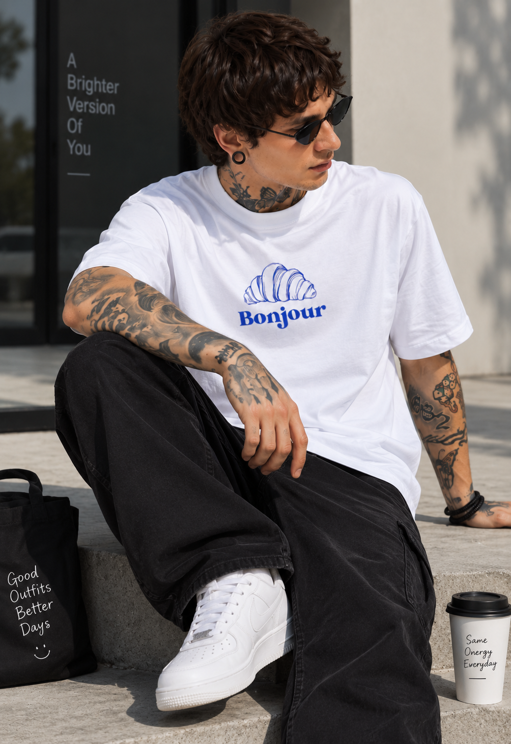 Bonjur White oversized T-shirts
