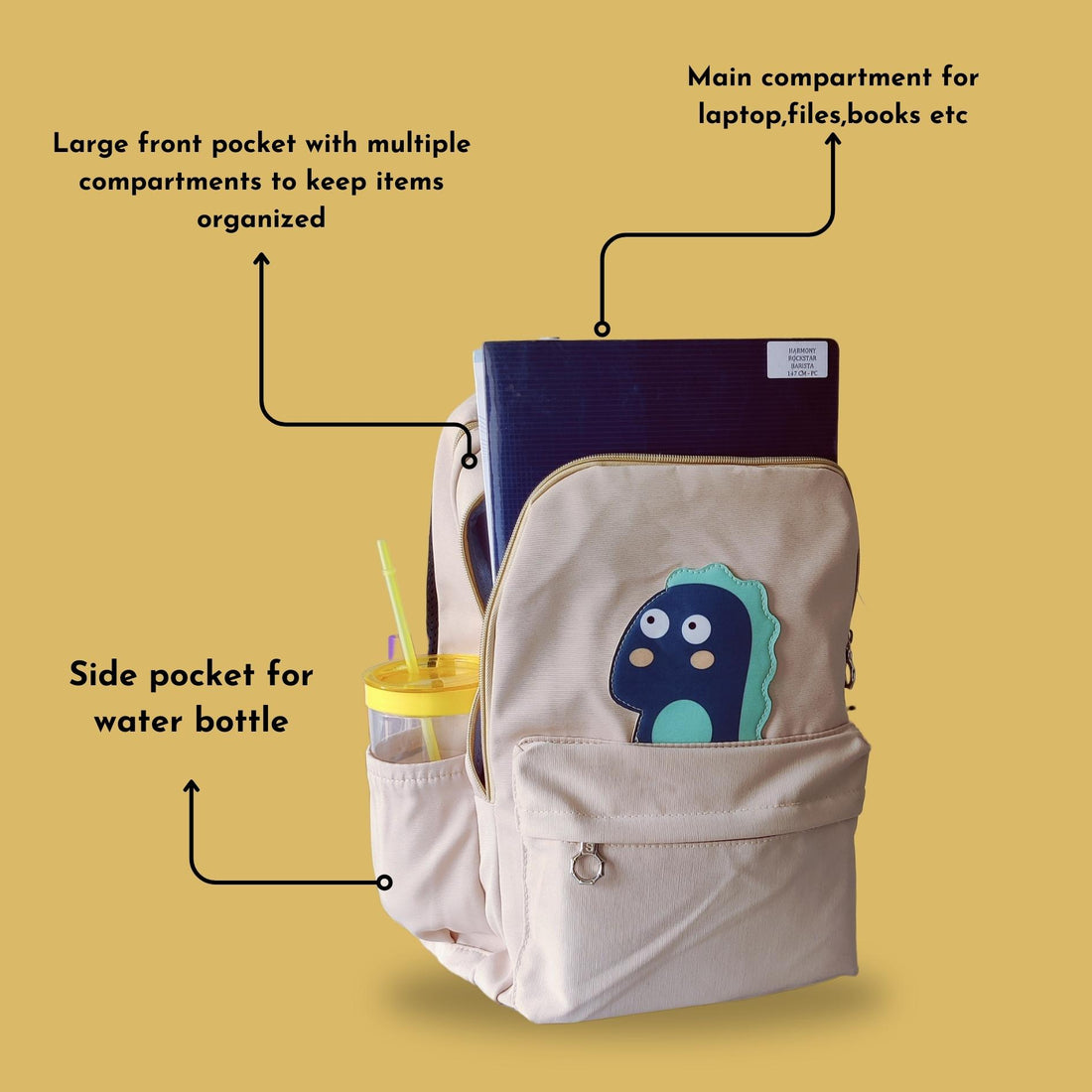 DinoPop Walkbag – The cutest beige backpack for your everyday adventures!