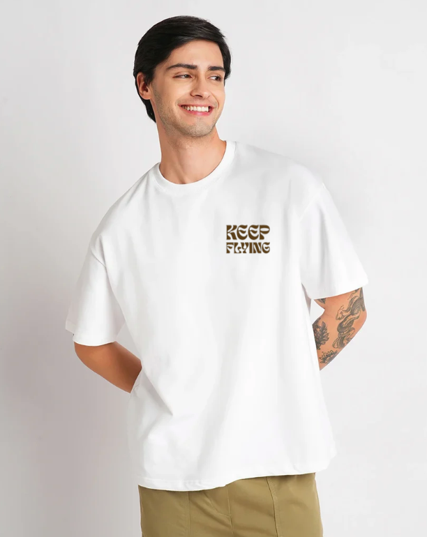 Keep flying White oversized T-shirt