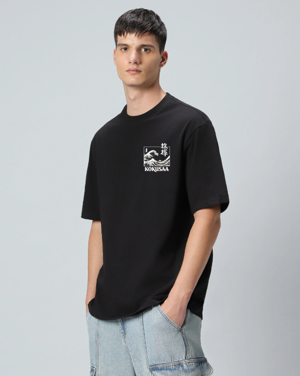 Kokusaa Black Oversized T-shirt