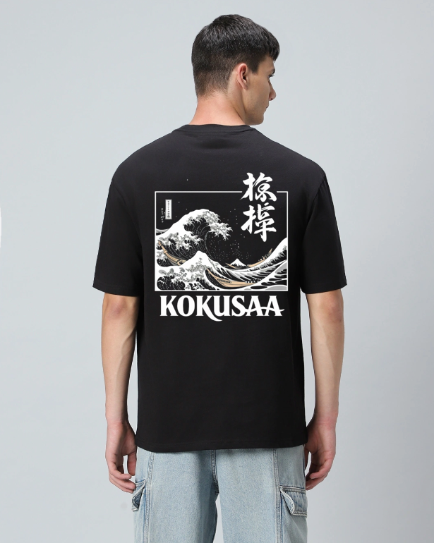 Kokusaa Black Oversized T-shirt