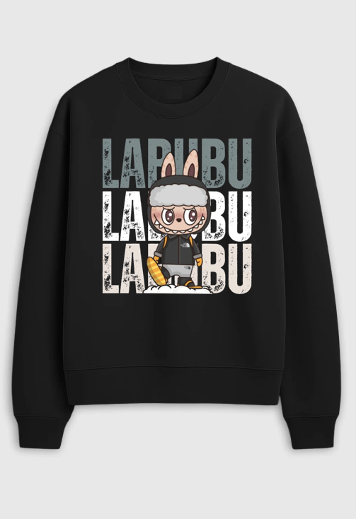 Oversized Crew Neck Sweatshirt: Labubu