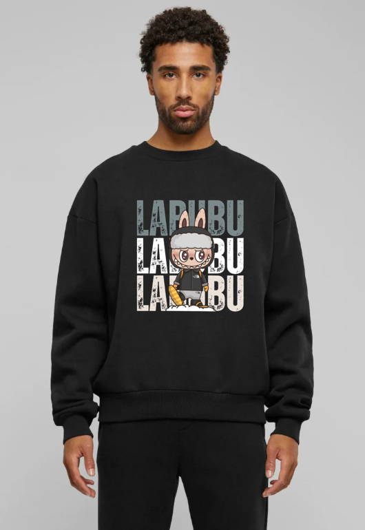 Oversized Crew Neck Sweatshirt: Labubu