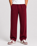 Relaxed fit Pleated Pant with Drawstring: Mehroon
