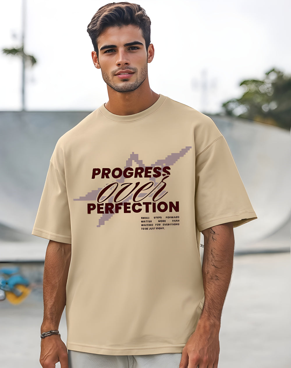 POP Beige Oversized T-shirt