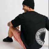 Round Anime Black oversized T-shirt