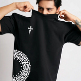 Round Anime Black oversized T-shirt