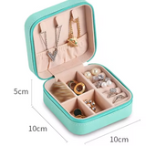 Portable Zipper Jewellery Box Blue