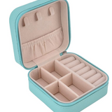 Portable Zipper Jewellery Box Blue